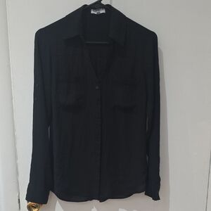 Express Black Button-Up Blouse